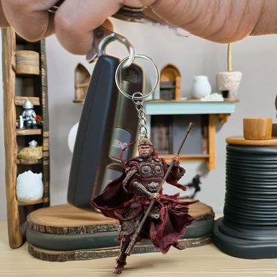 Черный цвет Вуконг плоский ключевой цепь 2D акриловый подвесок для рюкзака Автомобильный ключ Ноутбук декор