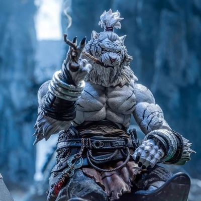 Ограниченное издание 1/12 Масштабное лезвие Мастер Венг Тигр Фигура Маэстро Союз Белая версия смола Современный дизайн Вертикальный укладка