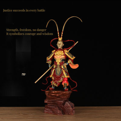 Коллекционный юбилей Sun Wukong Золотая крючка смола Черный миф Король обезьяны 3D фигура
