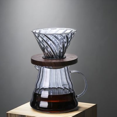Портативный кофеварка для взрослых с деревянной стойкой и стеклянной трубкой