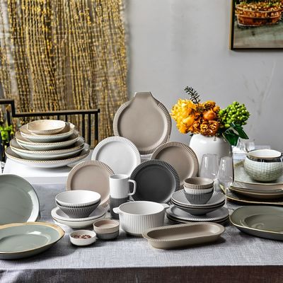Crackle Glaze Modern Nordic Ceramic Dinnerware Set Custom Size and Disposable Feature (Современный скандинавский керамический столовой набор по индивидуальному заказу)