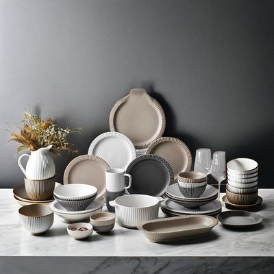 Crackle Glaze Modern Nordic Ceramic Dinnerware Set Custom Size and Disposable Feature (Современный скандинавский керамический столовой набор по индивидуальному заказу)