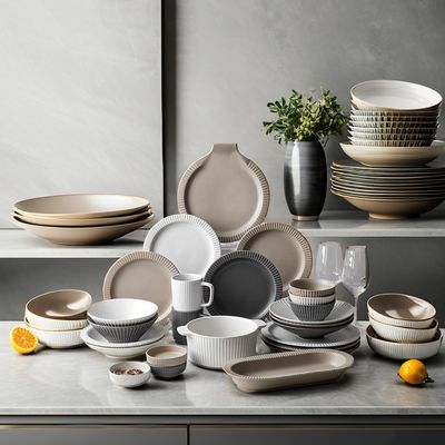 Crackle Glaze Modern Nordic Ceramic Dinnerware Set Custom Size and Disposable Feature (Современный скандинавский керамический столовой набор по индивидуальному заказу)