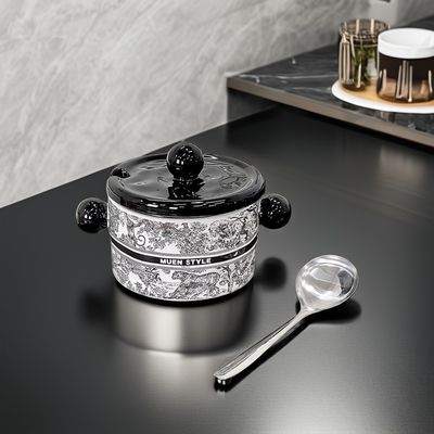 Винтажная керамическая чаша с цветами пинелии в американском стиле и микроволновая емкость для пищи