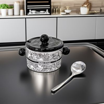 Винтажная керамическая чаша с цветами пинелии в американском стиле и микроволновая емкость для пищи