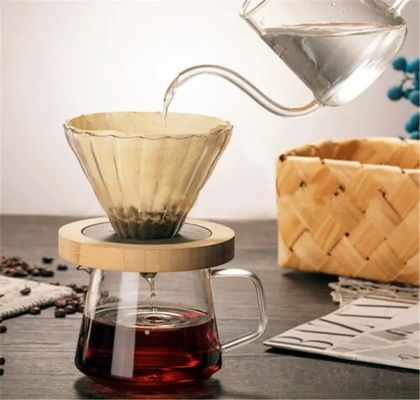 Домой V Стекло залить кофеваркой набор с бамбуковой стойкой капельницы стиль дизайна страны