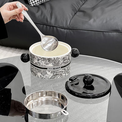 Винтажная керамическая чаша с цветами пинелии в американском стиле и микроволновая емкость для пищи