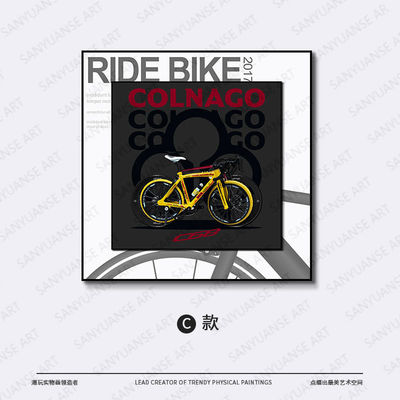 Домашний офис Гостиничный декор Современный ретро Велосипед Висячее стеновое искусство с кристаллической фрезой