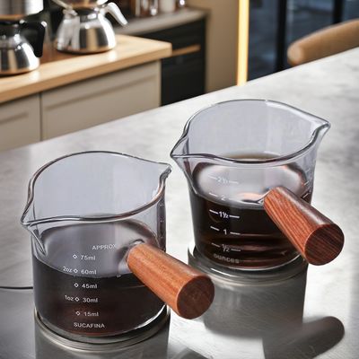Двухротная итальянская ореховая стеклянная чашка для кофе с прозрачным стеклом и крышкой