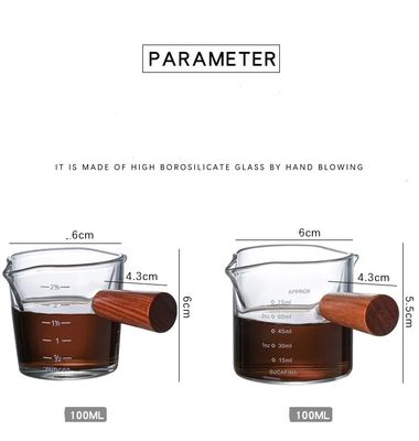 Двухротная итальянская ореховая стеклянная чашка для кофе с прозрачным стеклом и крышкой