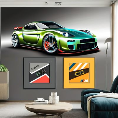 Художественная тематика Сплавная автомобильная роспись для детской спальни и крыльца Добавьте поп-искусство в ваше пространство