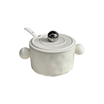 Lelyi 2024 Двойная ухо в форме сердца керамическая instant Noodle Bowl с крышкой Тарелка и Bowl