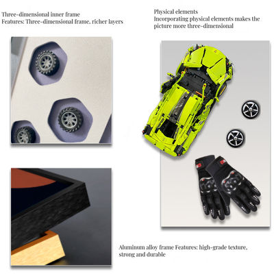 Галерея стены настраивает на заказ цветные кристаллические стеклянные стены для роскошных спортивных автомобилей