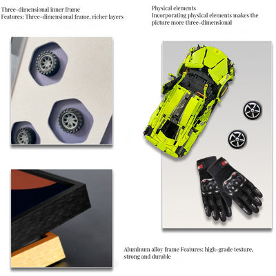 Элегантная трехмерная блочная автомобильная настенная живопись