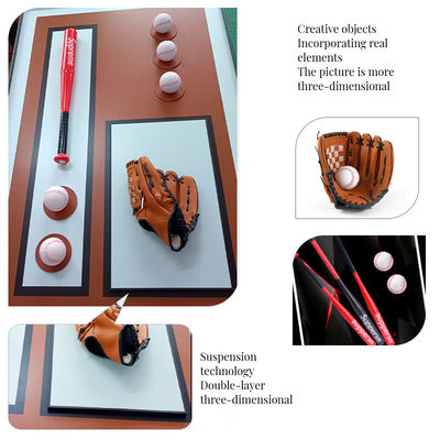 Стильная трехмерная бейсбольная декоративная живопись для годовщины отеля