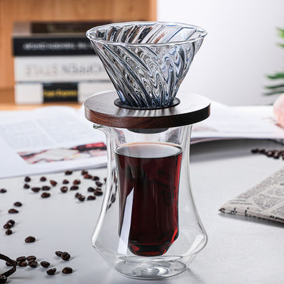 Устойчивое двойное стеновое прозрачное стекло идеальное ручное капельное кафе для офисных чашек