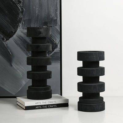 Древняя деревянная нить в стиле ваби-саби с каменной свечой для домашнего декора