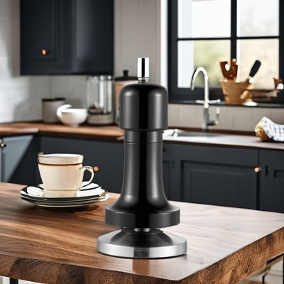 Настраиваемый логотип Черная алюминиевая ручка Barista Espresso Tamper для 58 мм основной кофе