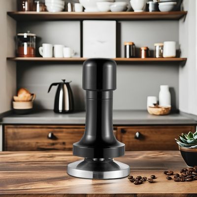 Настраиваемый логотип Черная алюминиевая ручка Barista Espresso Tamper для 58 мм основной кофе