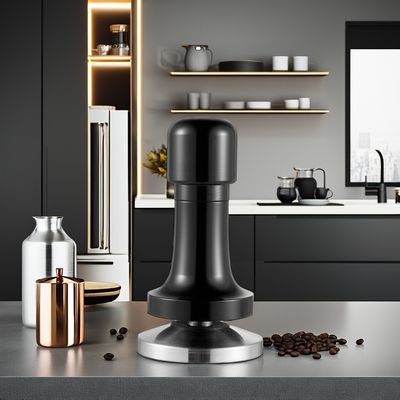 Настраиваемый логотип Черная алюминиевая ручка Barista Espresso Tamper для 58 мм основной кофе
