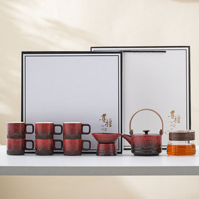 Керамический фарфоровый кофейный стакан с деревянной ручкой и градиентным глазурем