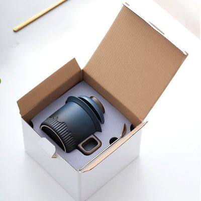 Деревянная ручка Градиентная глазурь Керамическая чашка для японского традиционного стиля Кофе Чай Эспрессо Молоко Подарочная коробка