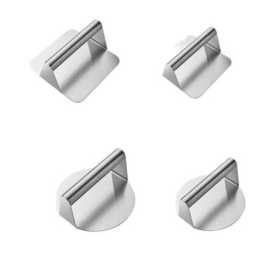 Неприлипчающий поверхность Бургер пресс квадратный нержавеющая сталь гриль инструмент с тканевым фартуком