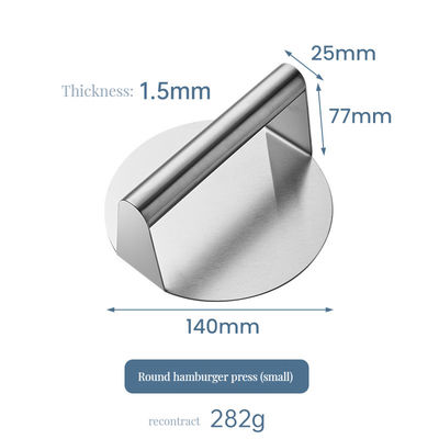 Неприлипчающий поверхность Бургер пресс квадратный нержавеющая сталь гриль инструмент с тканевым фартуком