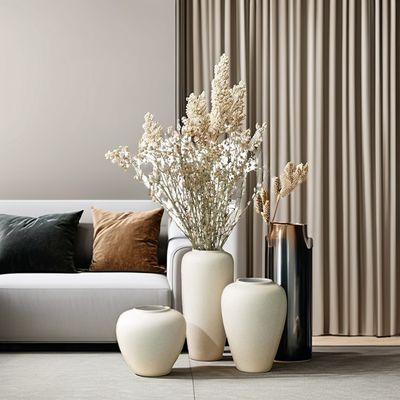 Домой Гостиница Ресторан Декоративный акцент Современная китайская керамическая ваза с золотой покрытием