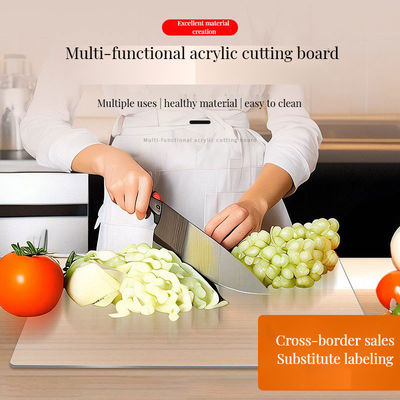 Прочная прямоугольная настраиваемая режущая доска БАМБУС с коробкой безопасности для посудомоечной машины