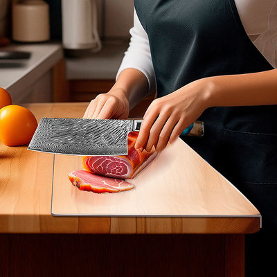 Прочный кухонный инструмент Custom Logo Прозрачная акриловая режущая доска с бамбуковым посудомоечным сейфом