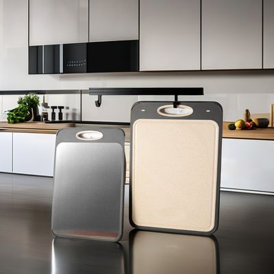 304 Режущая доска из нержавеющей стали Экологически чистый Бамбук Квадратный дизайн Противостволочная пластиковая рама