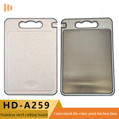 304 Режущая доска из нержавеющей стали Экологически чистый Бамбук Квадратный дизайн Противостволочная пластиковая рама