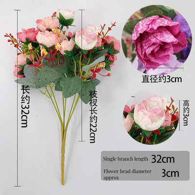 30 см Алмазные розы Осенний розовый букет для свадьбы Домашний рождественский декор и украшения