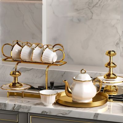 Стильные кофеварки Роскошные керамические золотые фарфоровые старинные чайники для дома