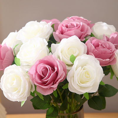 Искусственные красные бархатные розы одиночные декоративные цветы для Дня матери свадебный магазин