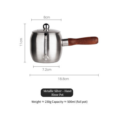 Кофейная кастрюля из нержавеющей стали 304 с длинным ртом вместимостью 500 мл и деревянной ручкой