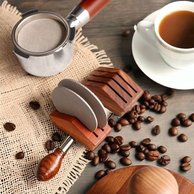 58мм Кофейные чайные инструменты Ореховая сталь Эспрессо чайный фильтр держатель с силиконовым экраном