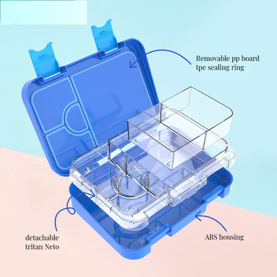 Прозрачная микроволновка с двумя слоями решетки Бэнто-ланчбокс для детей предотвращает запах школы всех возрастов