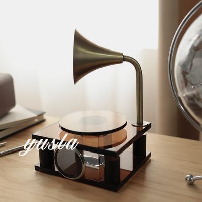 Абстрактный шаблон Luxury Ash Crystal Record Player Ornament для скульптуры внутреннего декора