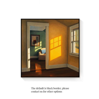 Черный каркас современный шикарный скандинавский арт-деко окно солнечный свет холст печать идеально подходит для юбилейного декора в гостиной
