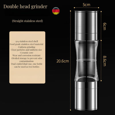 Проектированные 4 дюйма из нержавеющей стали Соляные перечные шайбы Устойчивые Бамбук Серебряный Меламин
