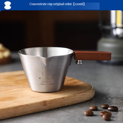Запас 120 мл из нержавеющей стали Эспрессо выстрел измерительная чашка с вытяжкой ручка пластиковый инструмент