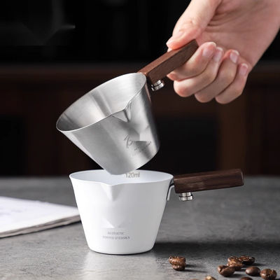 Запас 120 мл из нержавеющей стали Эспрессо выстрел измерительная чашка с вытяжкой ручка пластиковый инструмент