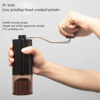 Черный портативный ручной кофейный мельчик Нержавеющая сталь Бурр Деревянная металлическая посуда Тип мельницы