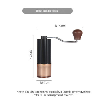 Черный портативный ручной кофейный мельчик Нержавеющая сталь Бурр Деревянная металлическая посуда Тип мельницы