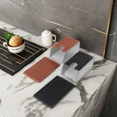 Ресторан Бариста Станция Чёрный стальной кофейный кофейник с держателем из твердого дерева