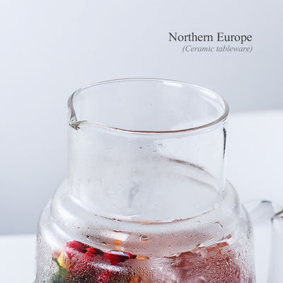 Современный дизайн стеклянный горшок набор высокотемпературный устойчивый к горячей / холодной воде кружка сок карафе