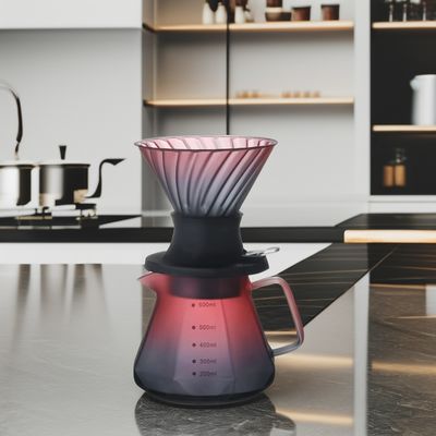 Элегантное боросиликатное стекло Pour Coffee Tea Set с фильтром из нержавеющей стали Ручной капельный горшок