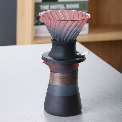 Ручная прессовка Боросиликатное стекло Ручная капельница для кофе с фильтром из нержавеющей стали